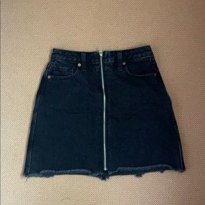 NWT, Abercrombie Full zip black washed denim skirt